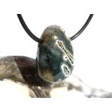 Ozeanachat Trommelstein gebohrt (Ozeanchalcedon /...