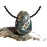 Ozeanachat Trommelstein gebohrt (Ozeanchalcedon / Ozeanjaspis) - Sonderqualität - ca. 2,5 cm x 1,8 cm x 1,3 cm
