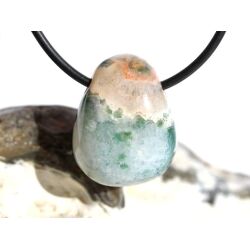 Ozeanachat Trommelstein gebohrt (Ozeanchalcedon / Ozeanjaspis) - Sonderqualität - ca. 2,5 cm x 2 cm x 1,4 cm
