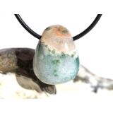 Ozeanachat Trommelstein gebohrt (Ozeanchalcedon /...