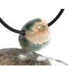 Ozeanachat Trommelstein gebohrt (Ozeanchalcedon / Ozeanjaspis) - Sonderqualität - ca. 2,5 cm x 2 cm x 1,4 cm