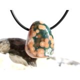Ozeanachat Trommelstein gebohrt (Ozeanchalcedon /...