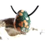 Ozeanachat Trommelstein gebohrt (Ozeanchalcedon / Ozeanjaspis) - Sonderqualität - ca. 2,5 cm x 2 cm x 1,5 cm