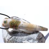 Ozeanachat XXXL Schmuckstein "Griffel" gebohrt (Ozeanchalcedon / Ozeanjaspis) - AA-Sonderqualität - ca. 10 cm x 2 cm / 0,6 cm