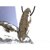Ozeanachat XXXL Schmuckstein Cabochon / Scheibenstein gebohrt (Ozeanchalcedon / Ozeanjaspis) - Sonderqualität - ca. 6,9 cm x 2,4 cm x 1 cm