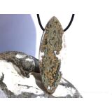 Ozeanachat XXXL Schmuckstein Cabochon / Scheibenstein gebohrt (Ozeanchalcedon / Ozeanjaspis) - Sonderqualität - ca. 6,9 cm x 2,4 cm x 1 cm