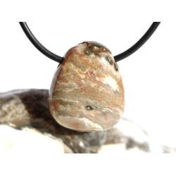 Ozeanachat Trommelstein gebohrt (Ozeanchalcedon / Ozeanjaspis) - schöne Qualität - ca. 2,4 cm x 2 cm x 1,2 cm