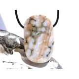 Ozeanachat XXL Schmuckstein Cabochon / Scheibenstein gebohrt (Ozeanchalcedon / Ozeanjaspis) - Sonderqualität - ca. 4,5 cm x 2,8 cm x 1 cm