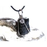 Turmalin schwarz (Schörl) Kristall / Rohstein Anhänger Öse - Sonderqualität - ca. 4 cm x 1,7 cm x 1,6 cm