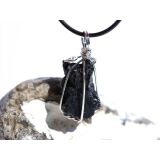 Turmalin schwarz (Schörl) Kristall / Rohstein Anhänger Öse - Sonderqualität - ca. 4 cm x 1,7 cm x 1,6 cm