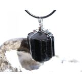 Turmalin schwarz (Schörl) Kristallstab / Rohstein Anhänger Öse - Sonderqualität - ca. 3,7 cm x 2,3 cm x 2,2 cm