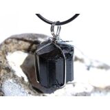Turmalin schwarz (Schörl) Kristallstab / Rohstein Anhänger Öse - Sonderqualität - ca. 3,7 cm x 2,3 cm x 2,2 cm