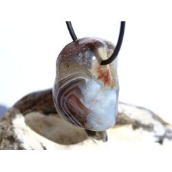 Achat braun-rosa-wei� (Botswana) Trommelstein gebohrt - ca. 3,2 cm x 2 cm x 2,3 cm