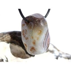 Achat braun-rosa-wei� (Botswana) Trommelstein gebohrt - ca. 3,2 cm x 2 cm x 2,3 cm