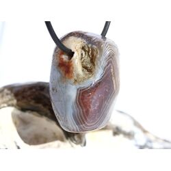 Achat braun-rosa-wei� (Botswana) Trommelstein gebohrt - ca. 3,2 cm x 2 cm x 2,3 cm