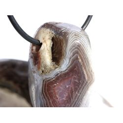 Achat braun-rosa-wei� (Botswana) Trommelstein gebohrt - ca. 3,2 cm x 2 cm x 2,3 cm