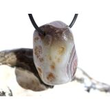 Achat braun-rosa-weiß (Botswana) Trommelstein gebohrt - ca. 3,2 cm x 2 cm x 2,3 cm