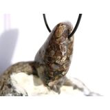 Turitella-Jaspis XXL Trommelstein gebohrt - Sonderqualität - ca. 4,5 cm x 2,8 cm x 1,7 cm (ES)