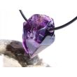 Amethyst dunkel "Morion" Kristallspitze / Rohstein angetrommelt, gebohrt - AA-Sonderqualität - ca. 2,6 cm x 1,8 cm x 1,7 cm