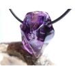 Amethyst dunkel "Morion" Kristallspitze / Rohstein angetrommelt, gebohrt - AA-Sonderqualität - ca. 2,6 cm x 1,8 cm x 1,7 cm