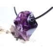 Amethyst dunkel "Morion" Kristallspitze / Rohstein angetrommelt, gebohrt - AA-Sonderqualität - ca. 2,6 cm x 1,8 cm x 1,7 cm