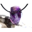 Amethyst dunkel "Morion" Kristallspitze / Rohstein angetrommelt, gebohrt - AA-Sonderqualität - ca. 2,6 cm x 1,8 cm x 1,7 cm