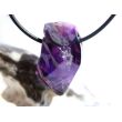 Amethyst dunkel "Morion" Kristallspitze / Rohstein angetrommelt, gebohrt - AA-Sonderqualität - ca. 2,6 cm x 1,8 cm x 1,7 cm