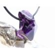 Amethyst dunkel "Morion" Kristallspitze / Rohstein angetrommelt, gebohrt - AA-Sonderqualität - ca. 2,6 cm x 1,8 cm x 1,7 cm