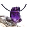 Amethyst dunkel "Morion" Kristallspitze / Rohstein angetrommelt, gebohrt - AA-Sonderqualität - ca. 2,6 cm x 1,8 cm x 1,7 cm
