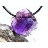 Amethyst dunkel Kristallspitze / Rohstein angetrommelt,...