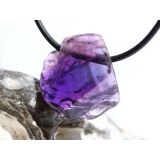 Amethyst dunkel Kristallspitze / Rohstein angetrommelt,...