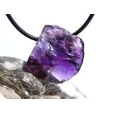 Amethyst dunkel Kristallspitze / Rohstein angetrommelt, gebohrt - AA-Sonderqualität - ca. 2,5 cm x 2,4 cm x 1,4 cm