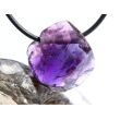 Amethyst dunkel Kristallspitze / Rohstein angetrommelt, gebohrt - AA-Sonderqualität - ca. 2,5 cm x 2,4 cm x 1,4 cm