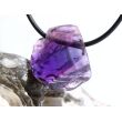 Amethyst dunkel Kristallspitze / Rohstein angetrommelt, gebohrt - AA-Sonderqualität - ca. 2,5 cm x 2,4 cm x 1,4 cm
