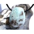 Larimar XL Trommelstein gebohrt (Pektolith blau) - Rarität - ca. 3,5 cm x 2,8 cm x 1,6 cm