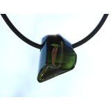 Turmalin grün (Verdelith) Trommelstein / Schmuckstein gebohrt - AA-Sonderqualität - Rarität - ca. 1,7 cm x 1,4 cm x 1 cm