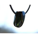 Turmalin grün (Verdelith) Trommelstein / Schmuckstein gebohrt - AA-Sonderqualität - Rarität - ca. 1,9 cm x 1,1 cm x 1,1 cm
