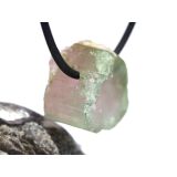 Wassermelonenturmalin Kristallquerschnitt / Rohsteinform gebohrt - Rarität - Sonderqualität - ca. 2 cm x 1,9 cm x 1,4 cm