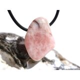Erdbeerquarz Trommelstein gebohrt - schöne Qualität - ca. 2,9 cm x 1,9 cm x 1,4 cm (GKS)