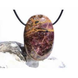 Turmalin polychrom rosa-grün (Rubelli-Verdelith) XXL Schmuckstein Cabochon (Linsenstein) gebohrt - Rarität - ca. 4,5 cm x 3 cm x 1,5 cm