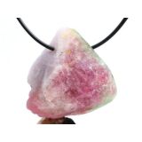 Wassermelonenturmalin (Tricolor) XL Kristall / Rohsteinform gebohrt - Rarität - Sonderqualität - ca. 3,6 cm x 3,6 cm x 2,1 cm