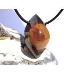 Sardonyx-Auge Schmuckstein gebohrt - AA-Sonderqualitt - ca. 3,4 cm x 1,9 cm x 2 cm
