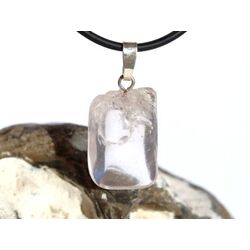 Danburit rosa Kristallstab-Trommlstein Anh�nger Silber�se...