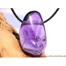 Amethyst mittelhell XXL Trommelstein / Schmuckstein gebohrt - AA-Sonderqualitt - ca. 4,2 cm x 2,5 cm x 1,8 cm