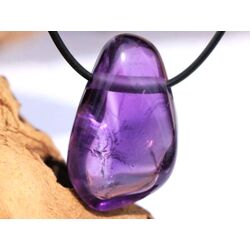 Amethyst mittelhell XXL Trommelstein / Schmuckstein gebohrt - AA-Sonderqualitt - ca. 4,2 cm x 2,5 cm x 1,8 cm