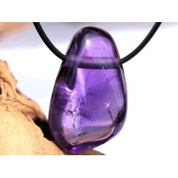 Amethyst mittelhell XXL Trommelstein / Schmuckstein gebohrt - AA-Sonderqualitt - ca. 4,2 cm x 2,5 cm x 1,8 cm