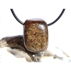 Bronzit Trommelstein / Schmuckstein gebohrt - Sonderqualit�t - ca. 2,5 cm x 1,9 cm x 1,2 cm