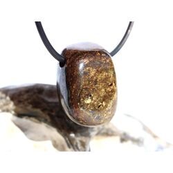 Bronzit Trommelstein / Schmuckstein gebohrt - Sonderqualit�t - ca. 2,5 cm x 1,9 cm x 1,2 cm