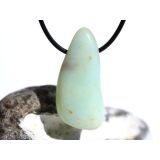 Andenopal türkis  (Chrysopal) XXL Trommelstein gebohrt - Rarität - Sonderqualität - ca. 4,1 cm x 2 cm x 1,6 cm