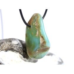 Andenopal trkis  (Chrysopal) XXL Trommelstein gebohrt - Raritt - AA-Sonderqualitt - ca. 4,4 cm x 2,2 cm x 2,1 cm